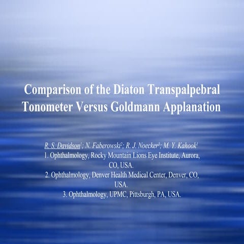 Diaton tonometer vs. Goldmann applanation clinical comparison