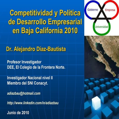 Dr. Alejandro Díaz-Bautista, Competitividad y Política de Desarrollo Empresar...