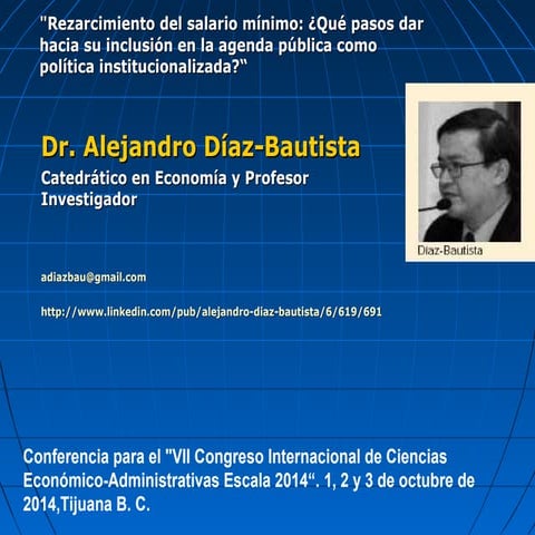 Dr. Alejandro Diaz-Bautista Congreso Internacional Escala 2014, ITT