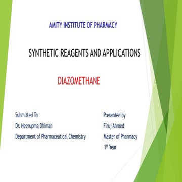 synthetic Reagents and its application      Diazomethane