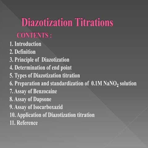 Diazotization TITRATION FOR  PG NOTES VERY USEFUL 