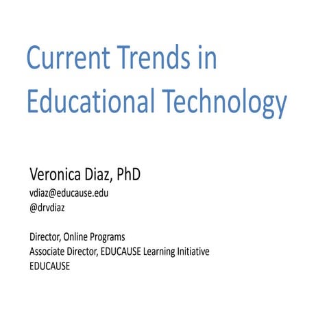 Current Trends in Educational Technology