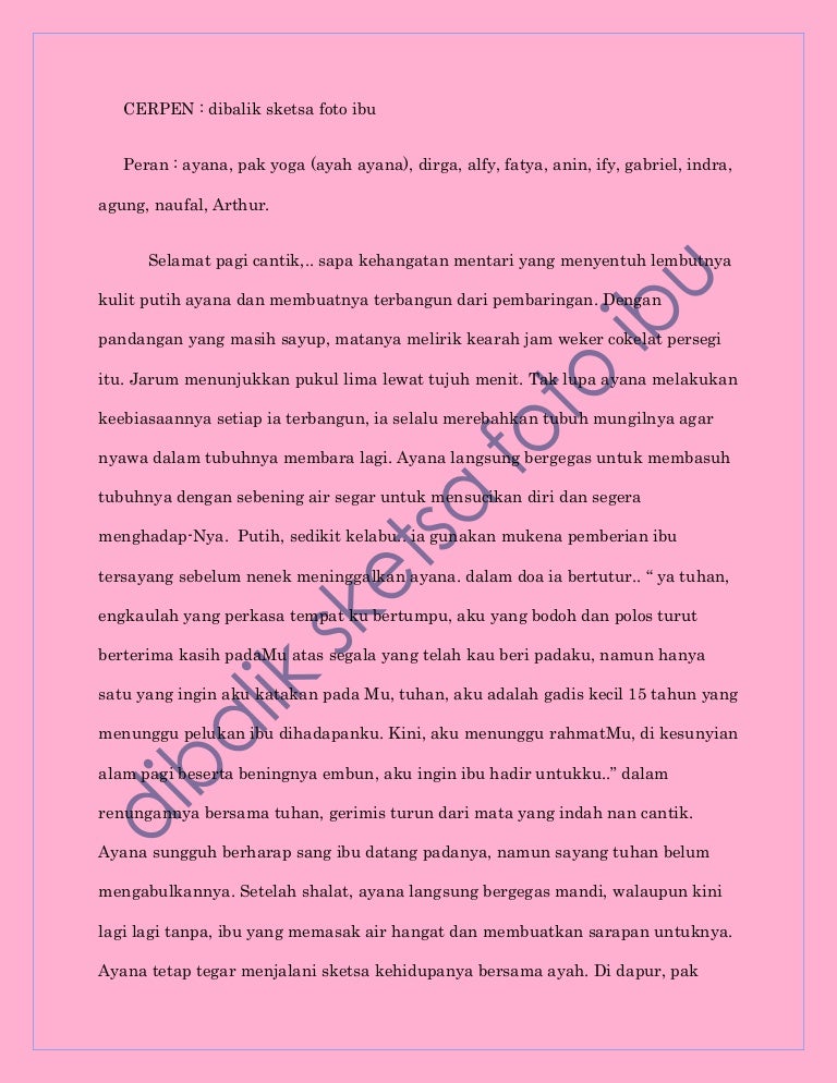Dibalik Sketsa Foto Ibu