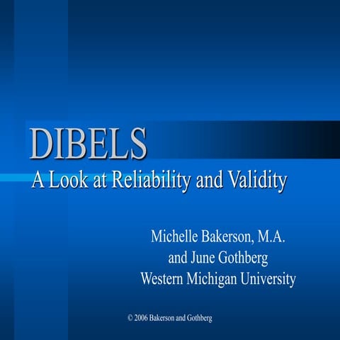 OverviewofDIBELSreadingassessmentval.ppt