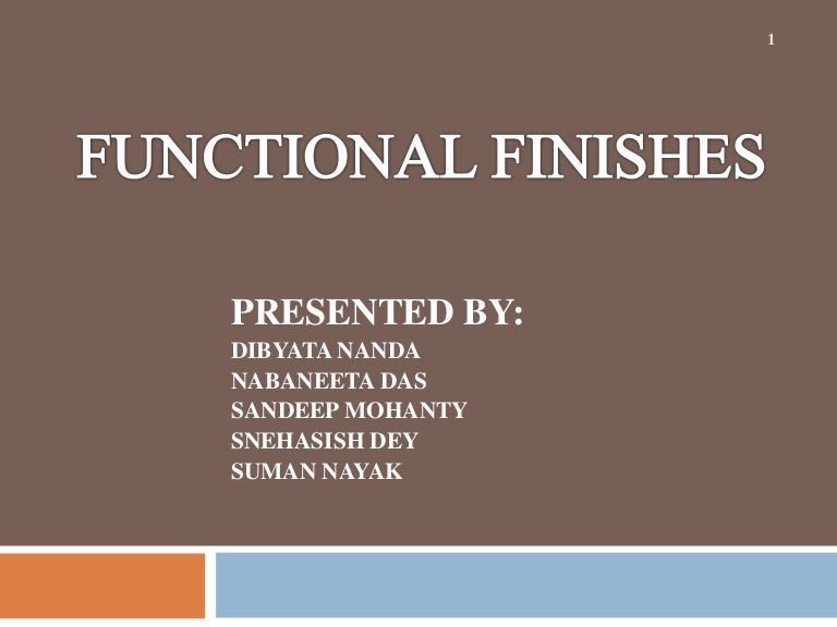 FUNCTIONAL FINISHES OF GARMENTS