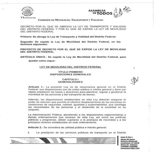 Ley de Movilidad ALDF