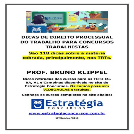 Dicas de-direito-processualdo-trabalho-para-concursos-trabalhistas-bruno-klippel