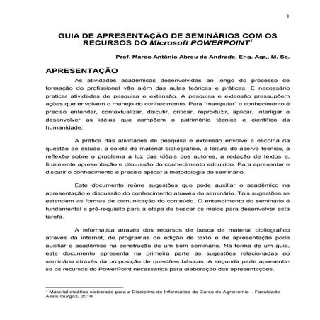 Dicas de como apresentar seminários powerpoint imprimir