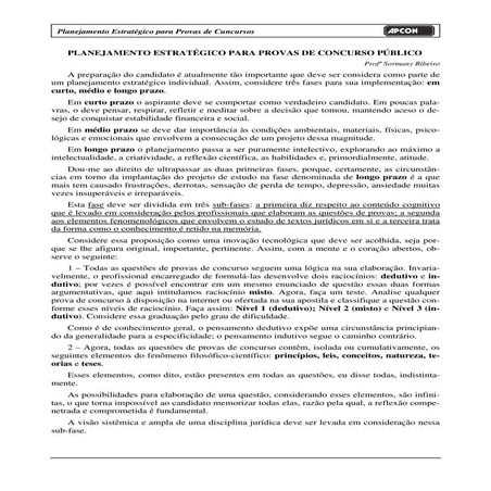 Plano de Estudos para Concurso STJ | PDF