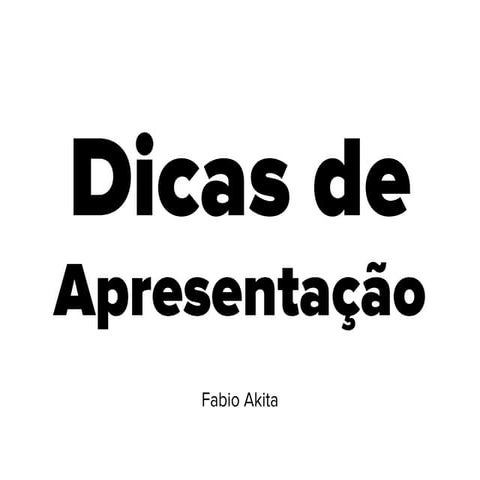 Dicas de palestra