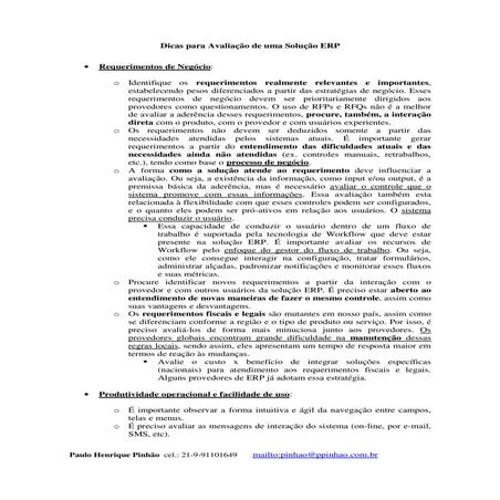 Dicas Para Avaliar Um Erp