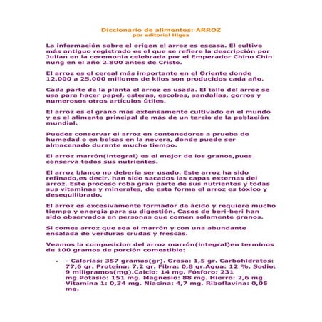 Diccionario de alimentos