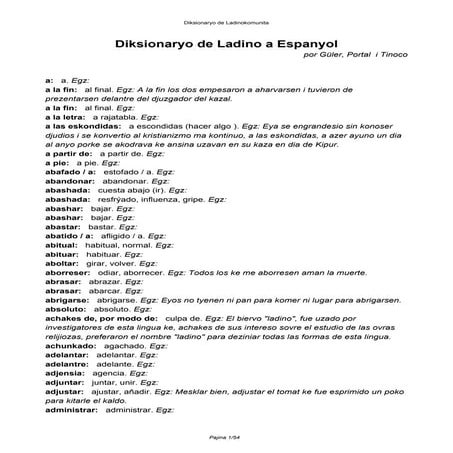 Diccionario ladino espa | PDF
