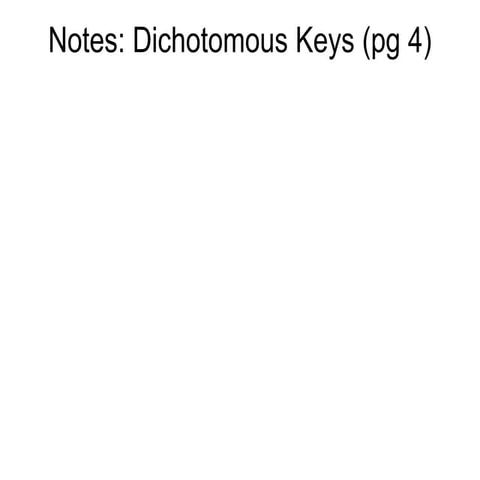 Dichotomous keys