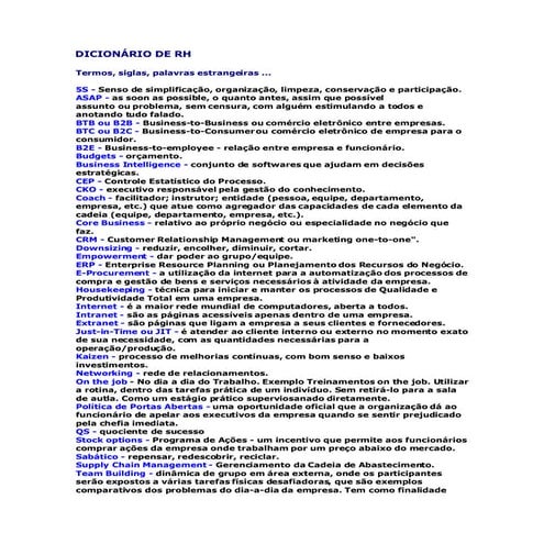 Dicionário de RH