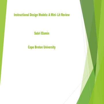 Dick &amp; carey instructional design model sabri elamin