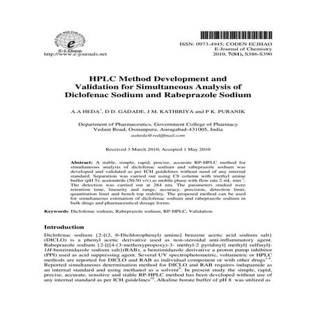 Diclofenac rabeprazole hplc