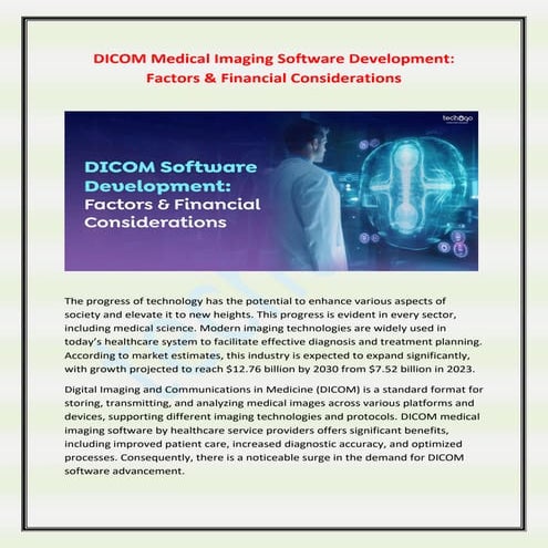 DICOM Medical Imaging Software Development: Factors & Financial Considerations