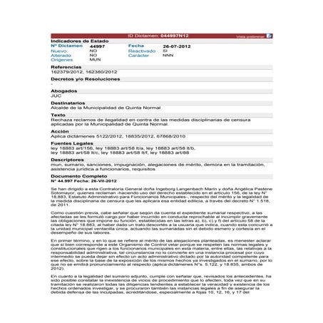 Dictamen Defensa jurídica a Funcionario Municipal por injurias y calumnias