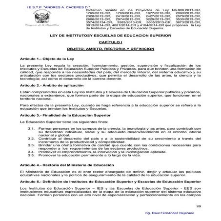 Dictamen ley institutos y escuelas de educacion superior