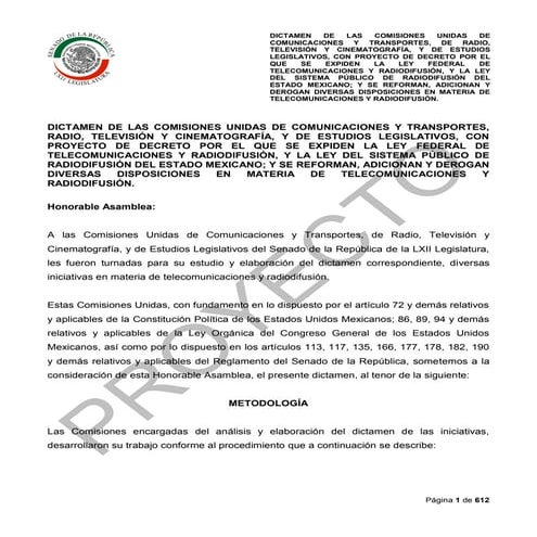 Dictamen ley telecom