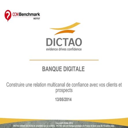 Banque Digitale : Dictao presentation pendant la conférence CCM Benchmark « Banques et digital »  