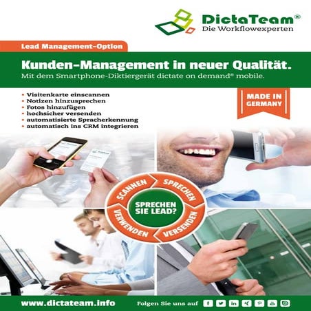 Dictate ondemand mobile - Lead Management Option (deutsch)