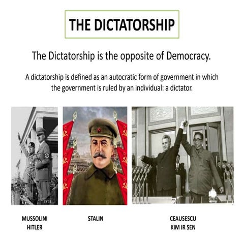 HISTORY YEAR 9 - DICTATORSHIP