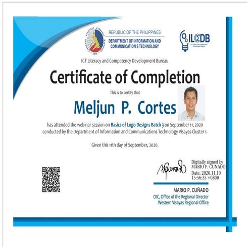 DICT CERTIFICATE COMPLETION BASIC LOGO DESIGN