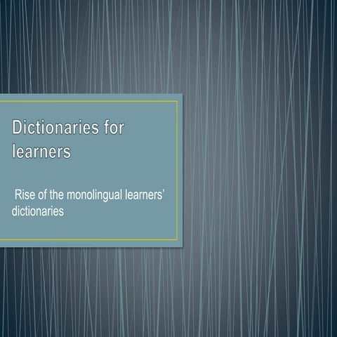 Dictionaries for learners