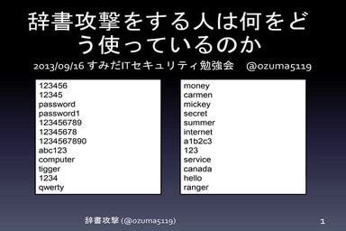 辞書攻撃をする人は何をどう使っているのか