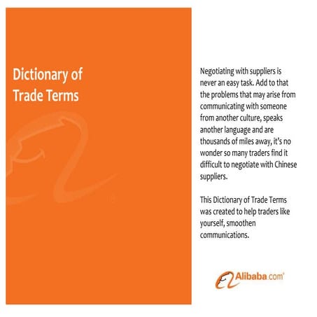Dictionary of Trade Terms 2