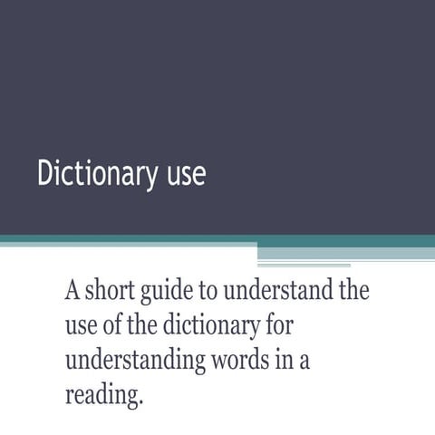 Dictionary use
