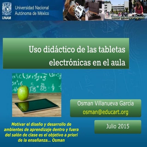 Uso didáctico de tabletas electrónicas en el aula. ENP-UNAM