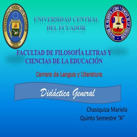 Didactica como disciplina cientifica por mariela chasiquiza