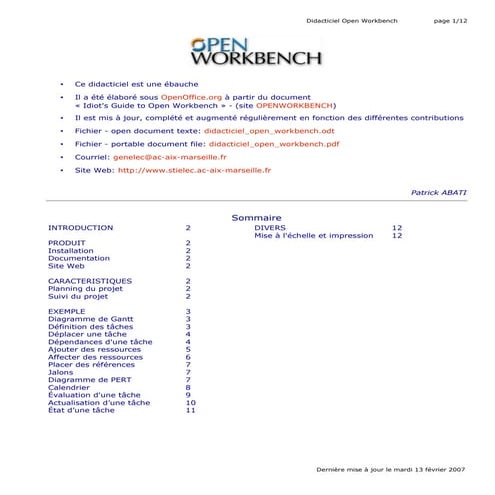 Didacticiel open workbench | PDF