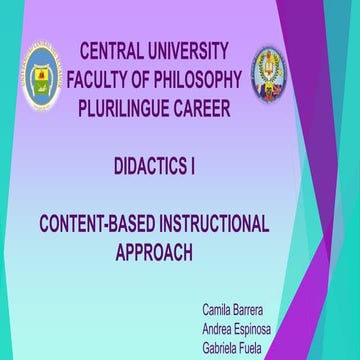 Content Based Instructional Approach por Camila Barrera