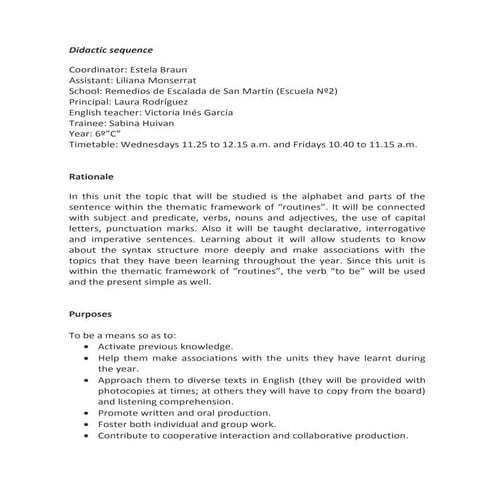 Didactic sequence routines  huivan