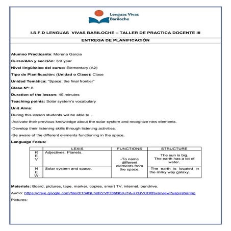 Didactic unit 2  lesson plans