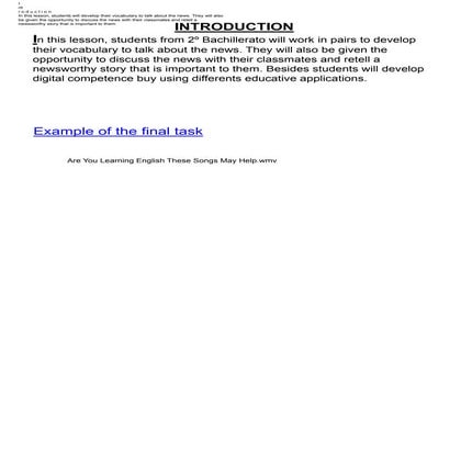 Didactic Unit TV presenter (2º Bachillerato)