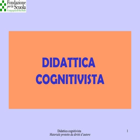 Il Coding è Strumento Utile Per Una Didattica Cognitivista Didattica Cognitivista | PPT