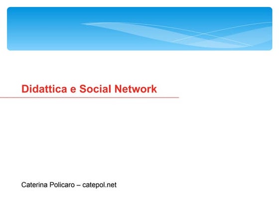 Didattica e Social Network