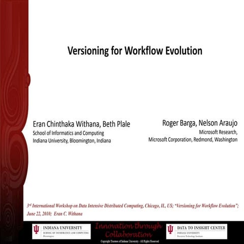 Versioning for Workflow Evolution