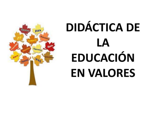 Didáctica de la educación en valores