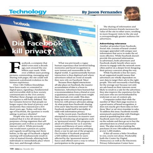 Did facebook kill privacy