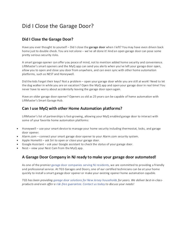 liftmaster google assistant
