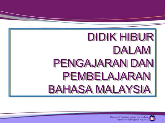 1. (tajuk )pendekatan didik hibur dalam pengajaran | DOC