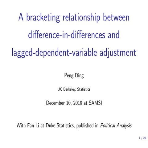Causal Inference Opening Workshop - A Bracketing Relationship between Differe...