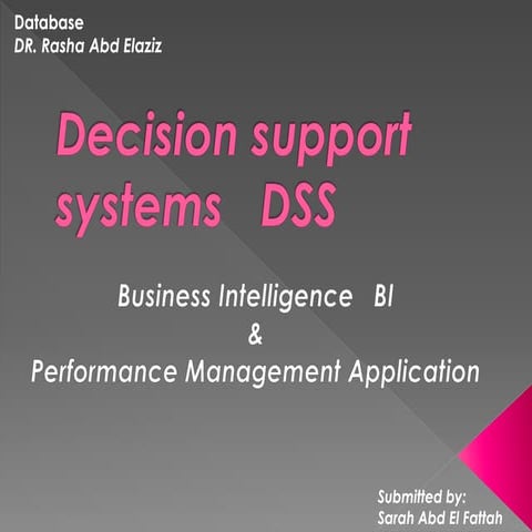 BI and  DSS