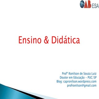 Didática do ensino superior - aula 2 